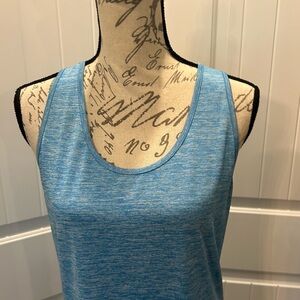 ICTIVE ATHLETIC TANK Top Racerback with Keyhole Marled Blue Color Size Medium